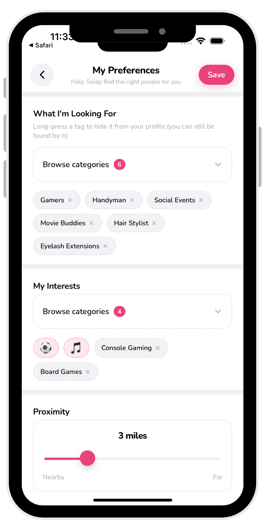 Radr app screenshot
